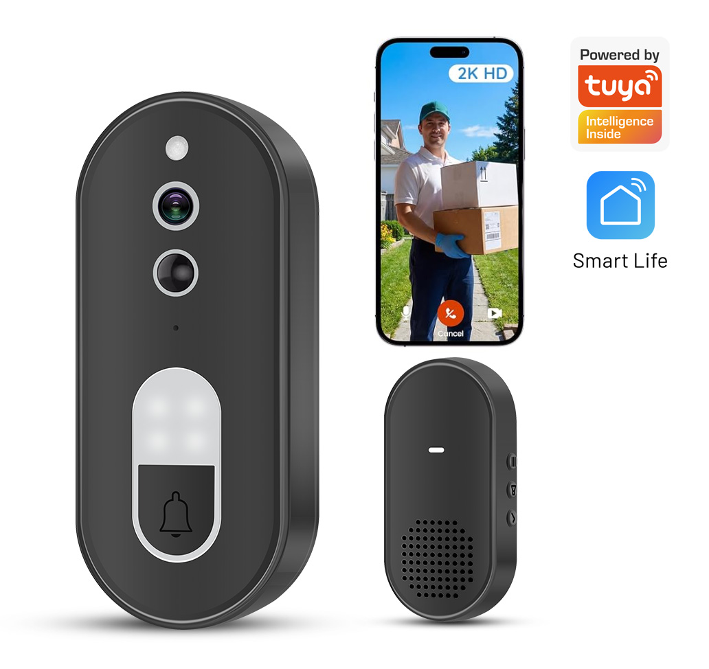 Home Security Bell - Câmera de Segurança Inteligente Tuya 1080P