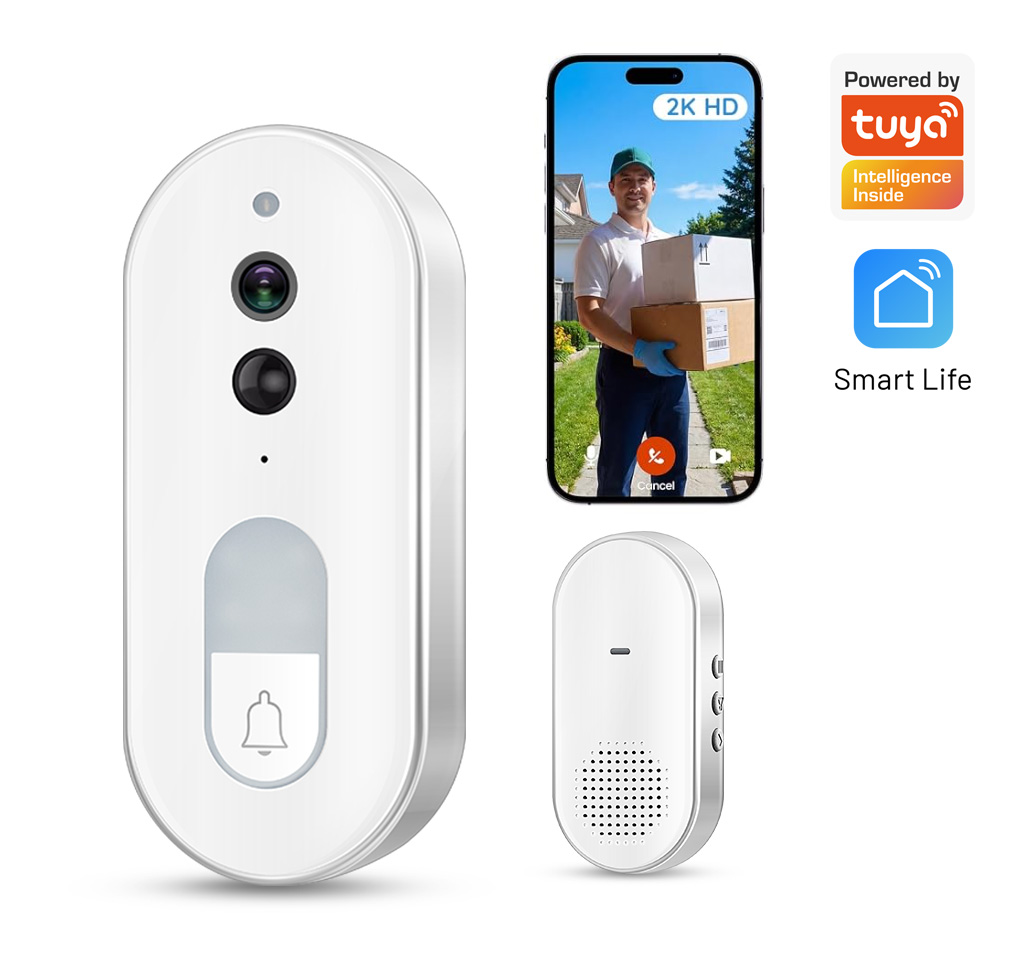 Home Security Bell - Campainha de Vídeo Inteligente Tuya Sem