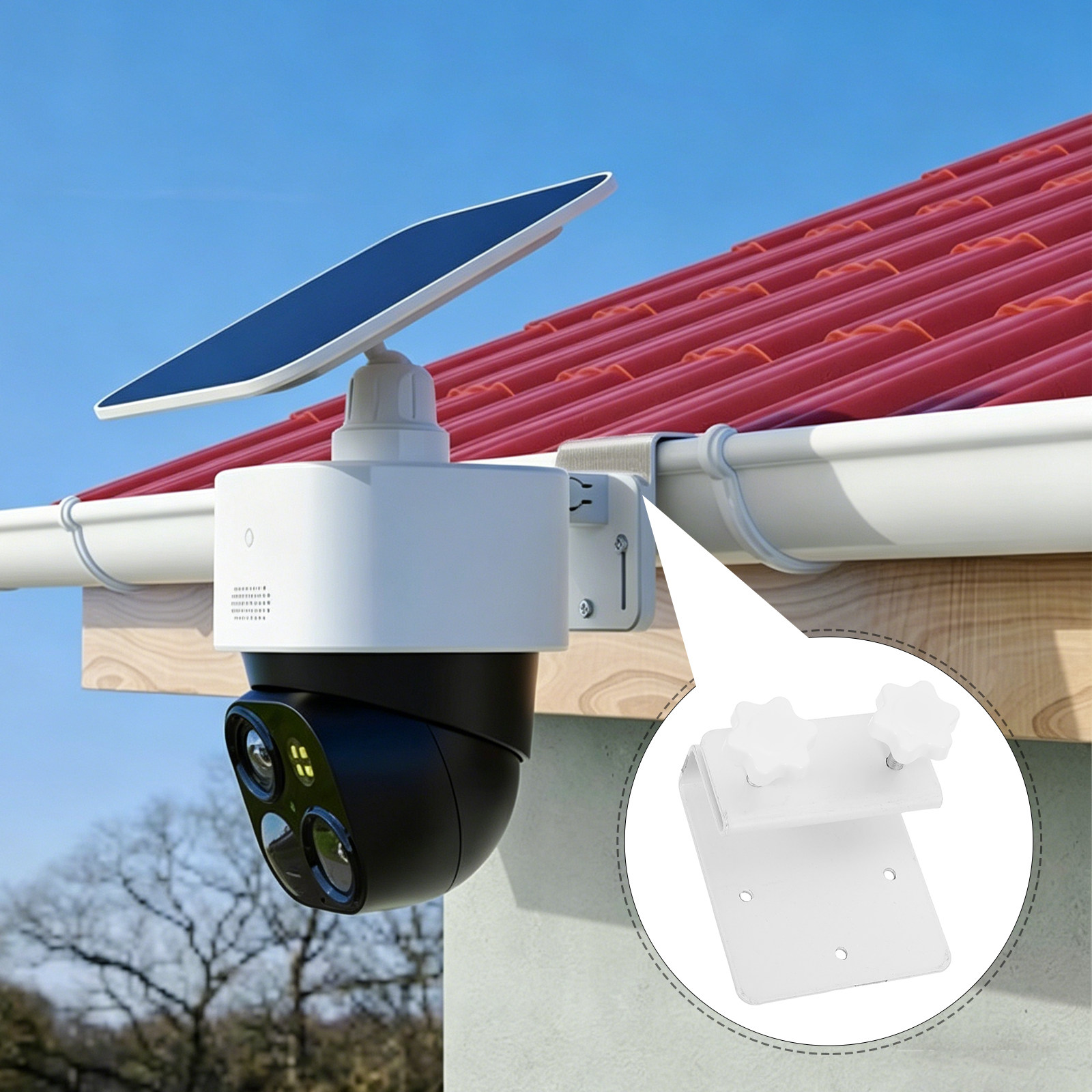 Home Yard Security Cameras - Suporte de Montagem para Câmera Solar