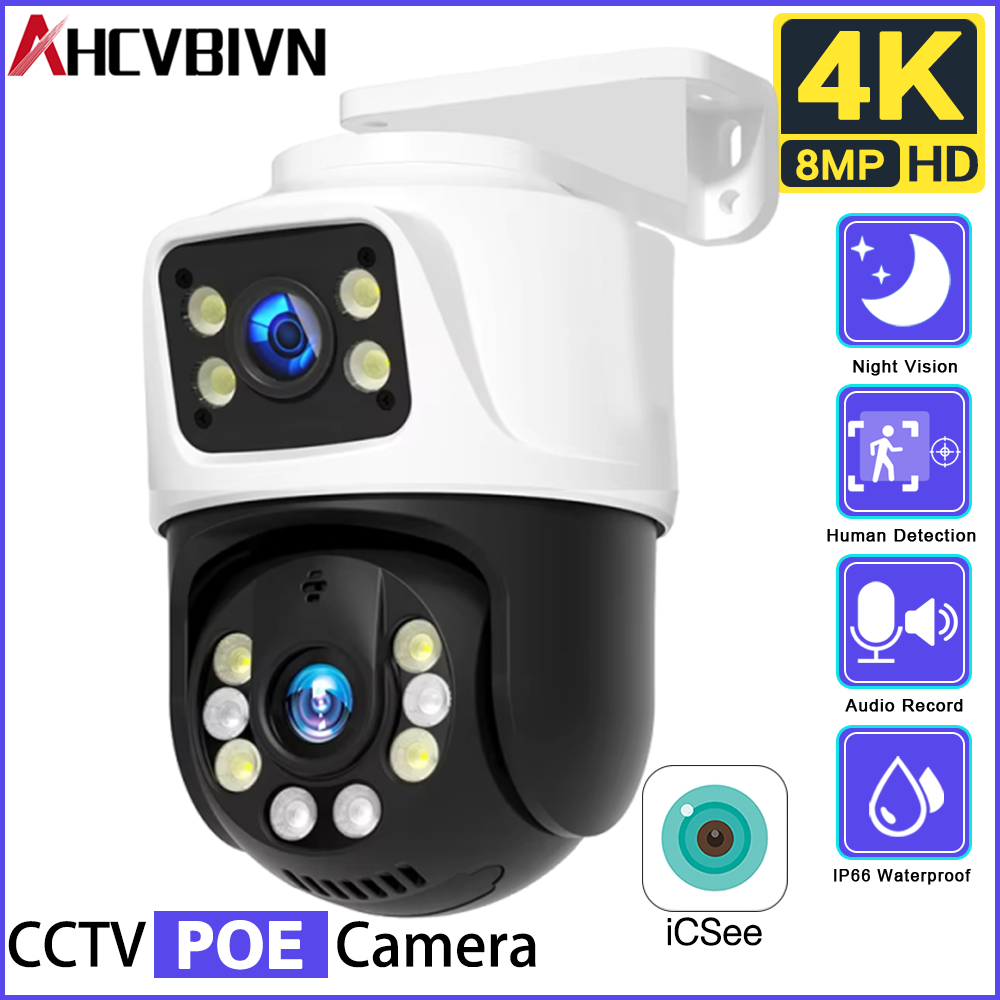 Home Yard Security Cameras - Câmera de Segurança PTZ POE de