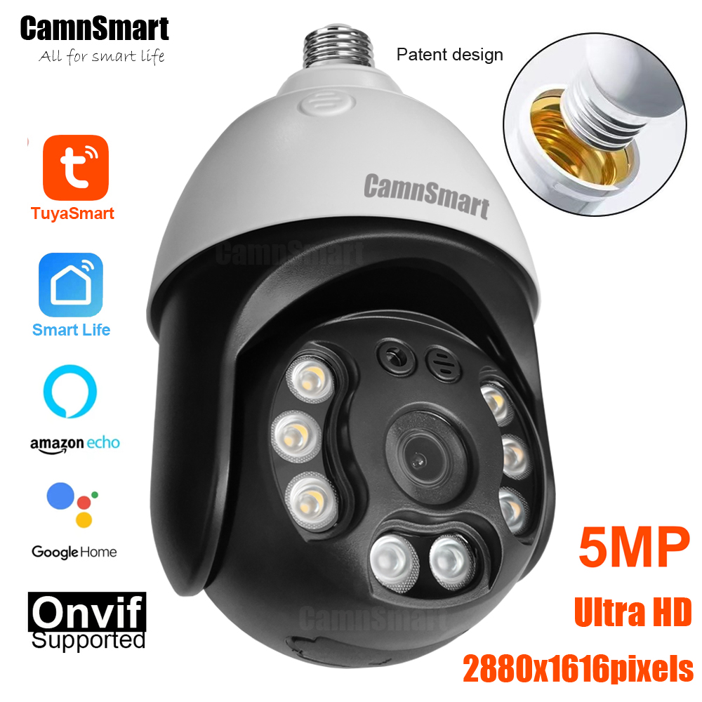 Home Security Google Camera - Camnsmart tuya 5mp alexa wifi lâmpada