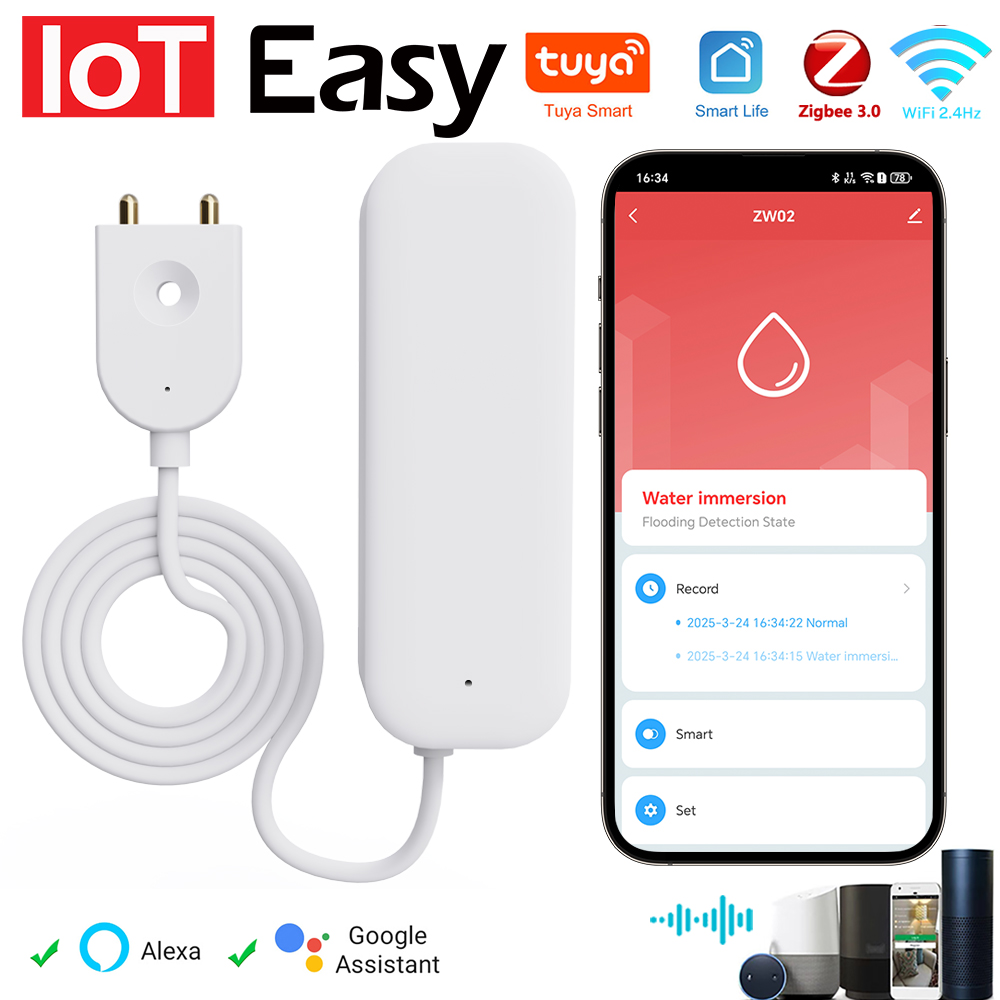 Home Security Home Assistant - Tuya wifi zigbee sensor de água