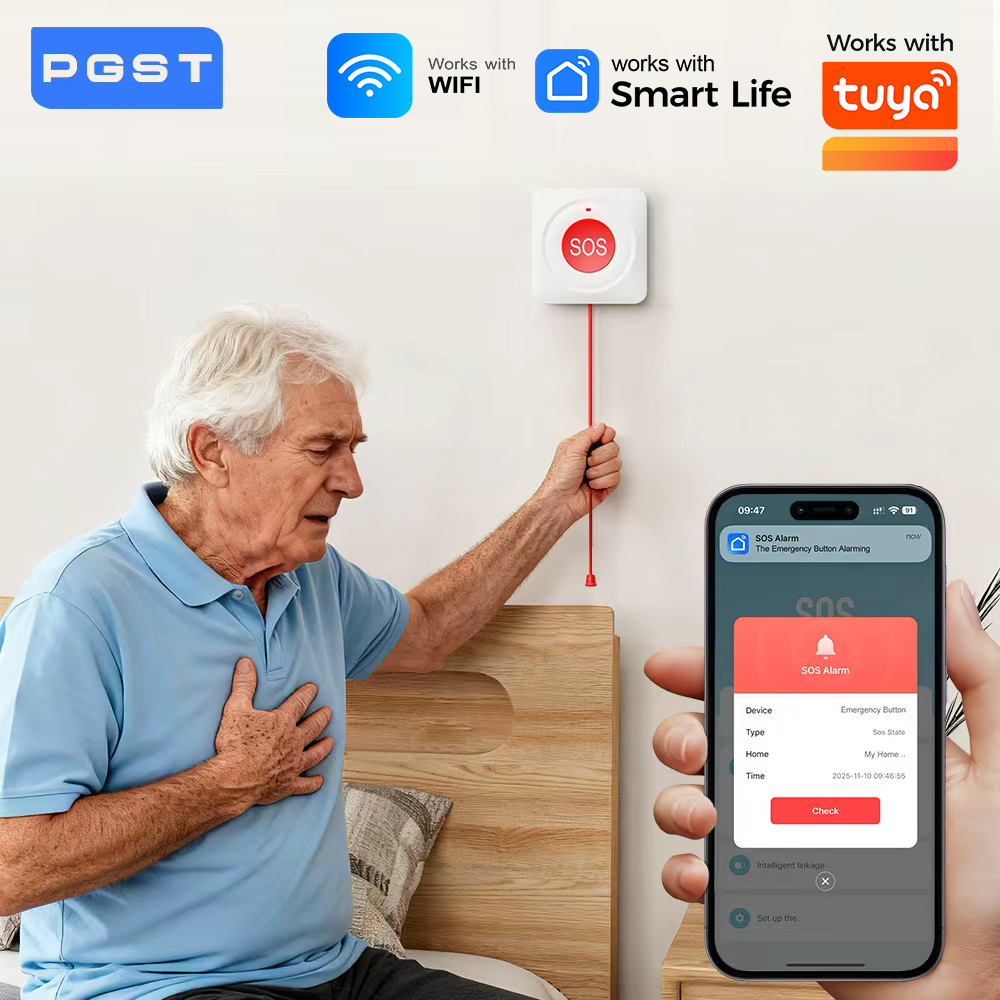 Home Security Devices - Botão SOS WIFI Zigbee Compatível com