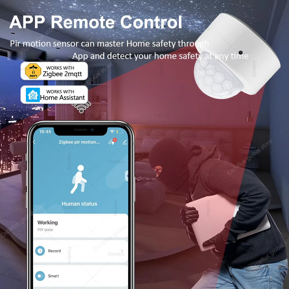 Zigbee pir sensor de movimento - Home Security Home Assistant avaliação e preço