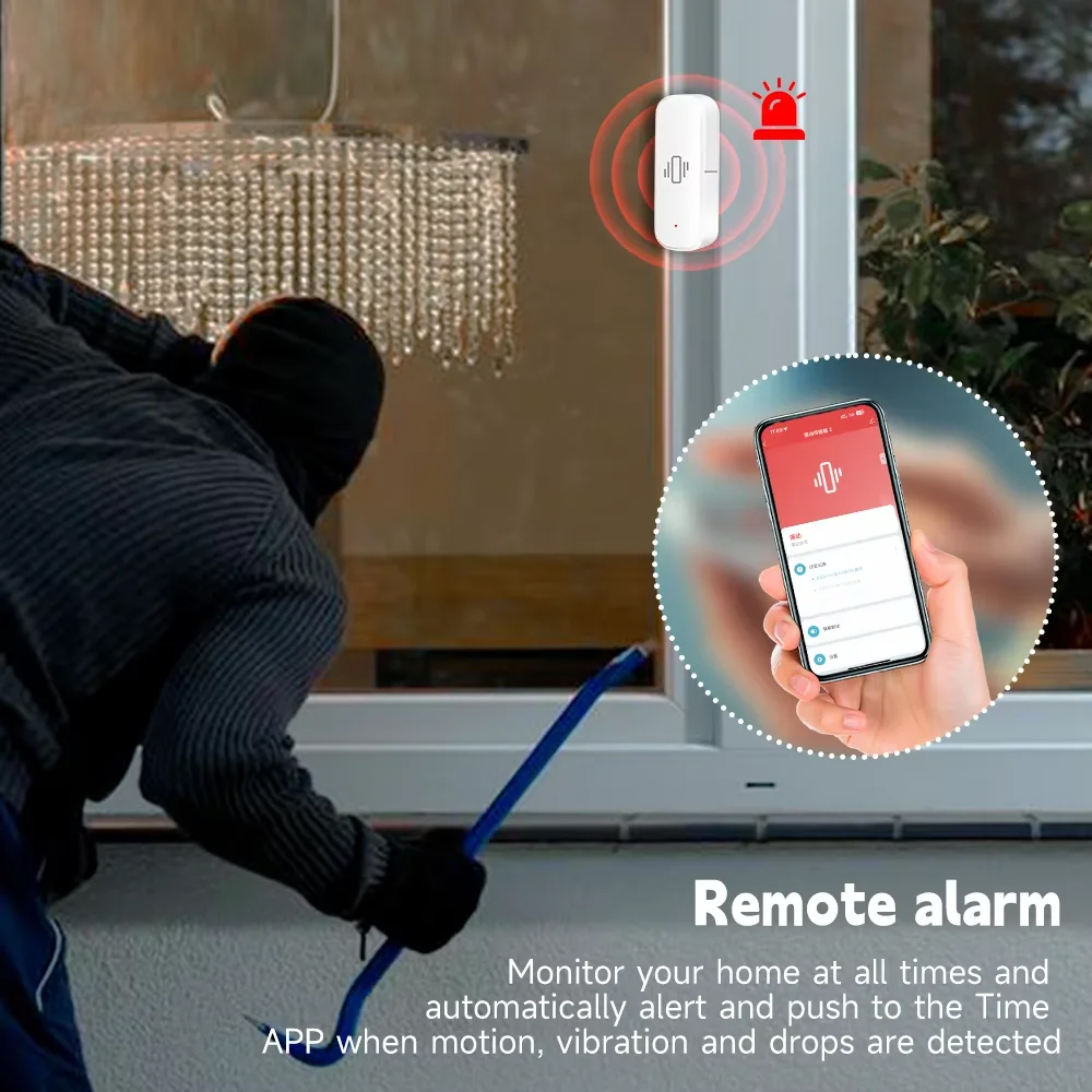 Inteligente zigbee sensor de v - Home Security Devices avaliação e preço