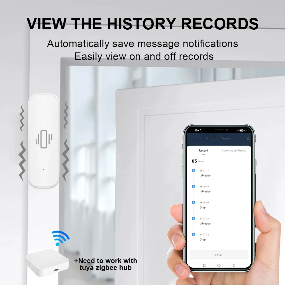 Inteligente zigbee sensor de v - Home Security Devices avaliação e preço