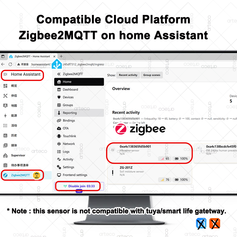 Sensor de vibração inteligente - Home Security Home Assistant avaliação e preço