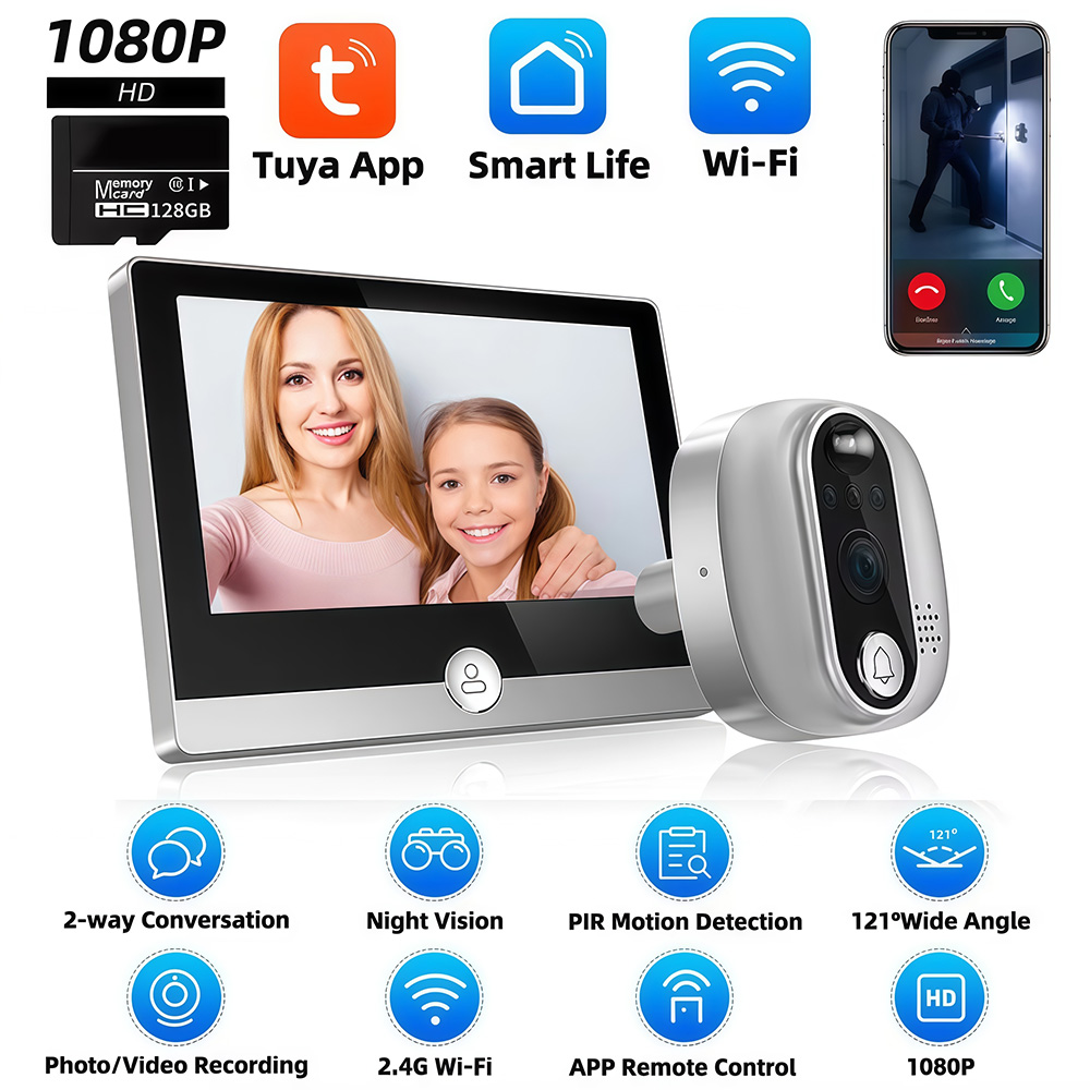 Tuya 1080p wifi campainha da p - Home Security Doorbell Camera avaliação e preço