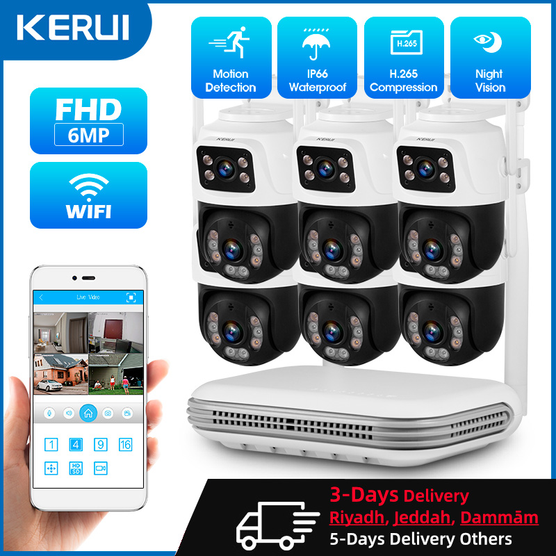 Kerui à prova d'água 6mp hd se - Home Security Packages avaliação e preço