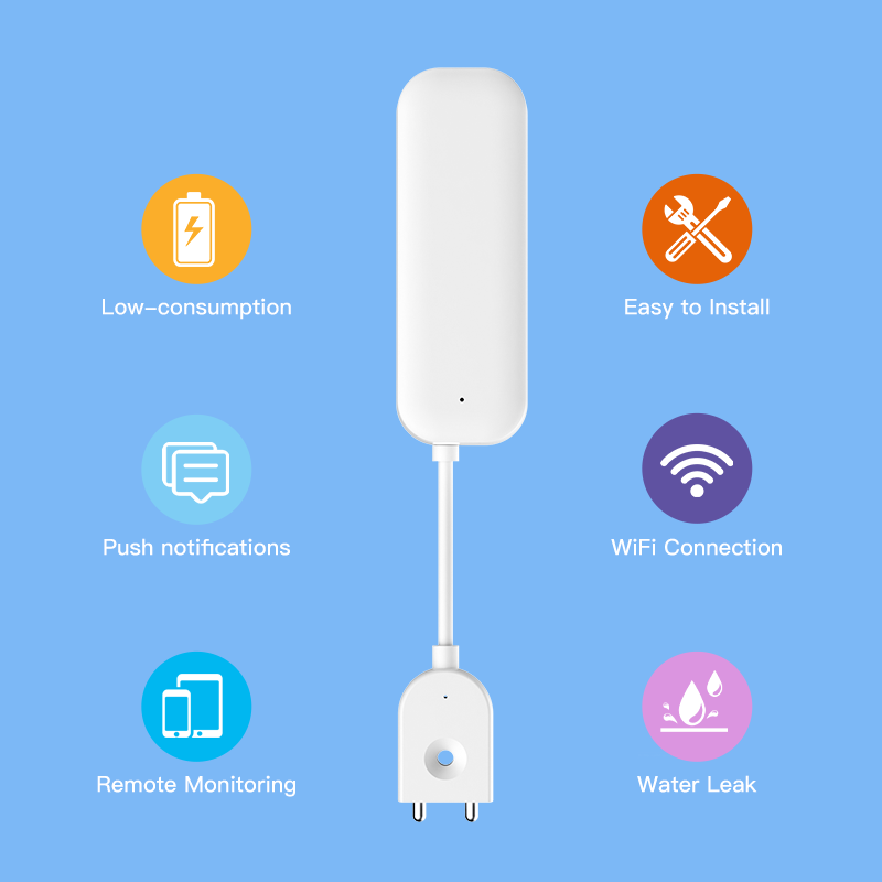Tuya wifi zigbee sensor de águ - Home Security Home Assistant avaliação e preço