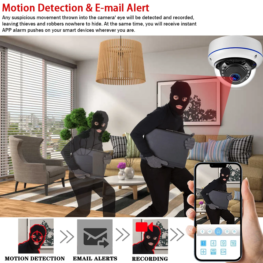 Câmera IP Dome POE Tuya 5MP pa - Home Yard Security Cameras avaliação e preço
